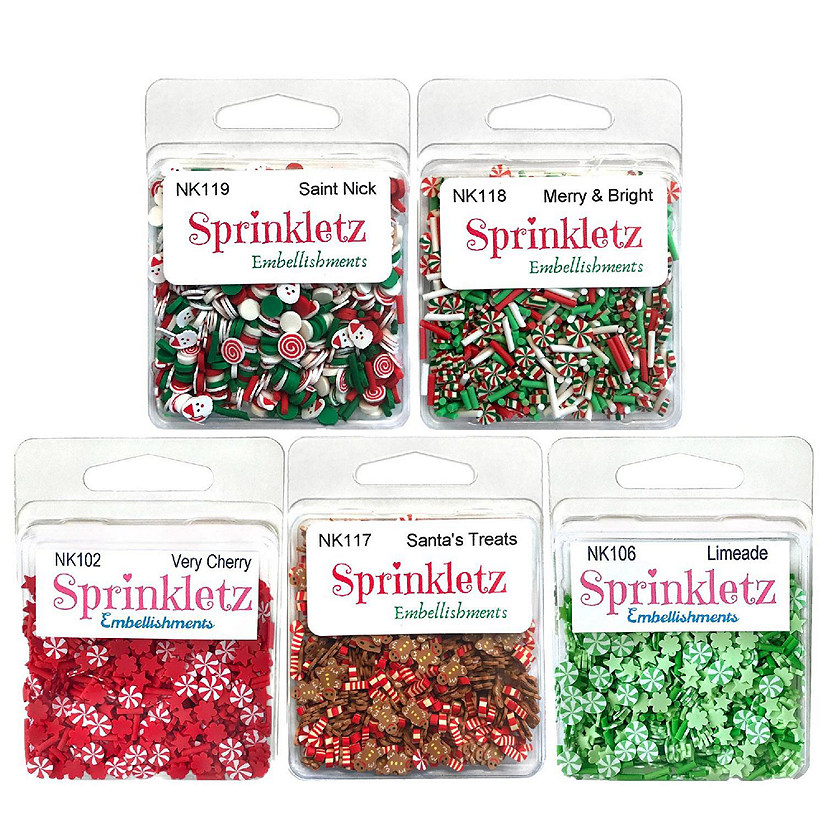Buttons Galore and More Sprinkletz - Tiny Polymer Clay Embellishments - Christmas Bundle 60 grams Image