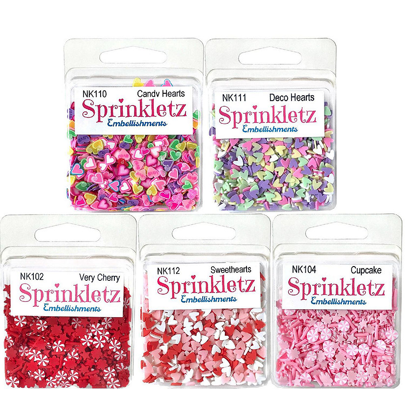 Buttons Galore and More Sprinkletz - Tiny Polymer Clay Embellishments - Romance Bundle 60 grams Image
