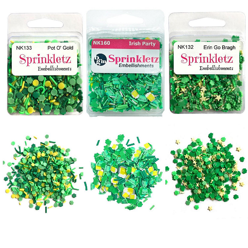 Buttons Galore and More Sprinkletz - Tiny Polymer Clay Embellishments - St. Patricks Day Bundle 36 grams Image