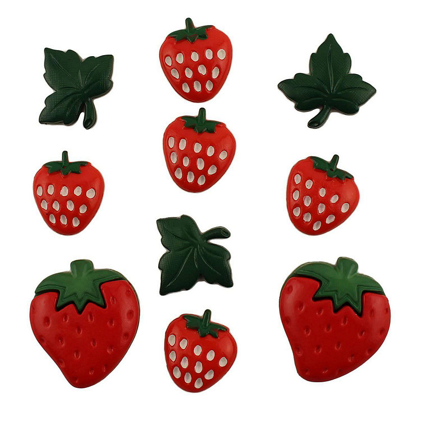 Buttons Galore Craft &amp; Sewing Buttons - Strawberry Fields - 30 Buttons Image