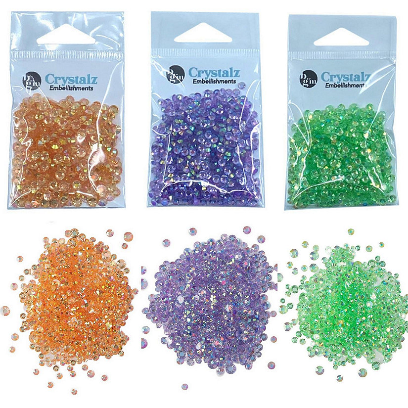 Buttons Galore Crystalz Bundle of Iridescent Gems - 1200 Pieces - Tropical Colors Image