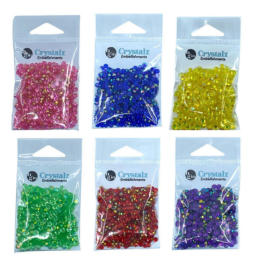 Buttons Galore Crystalz Bundle of Iridescent Gems - 2400 Pieces - Bright Colors Image