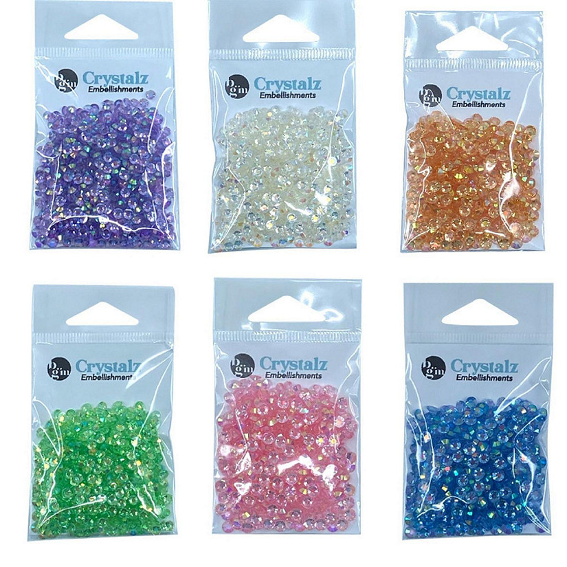 Buttons Galore Crystalz Bundle of Iridescent Gems - 2400 Pieces - Soft Colors Image