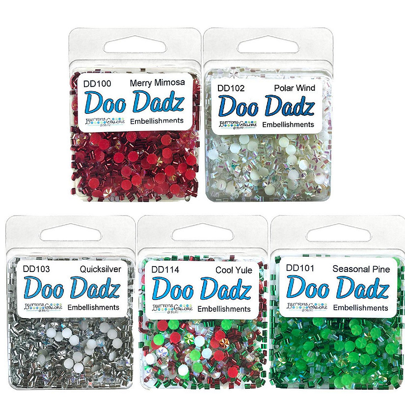 Buttons Galore Doo Dadz Embellishment Bundle,  Crystal Diamond Gems & Iridescent Sprinkles &#8211; Christmas Image