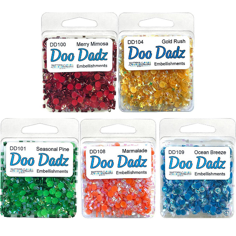 Buttons Galore Doo Dadz Embellishments, Flat Back Crystal Diamond Gems & Iridescent Sprinkles &#8211; Rainbow Image