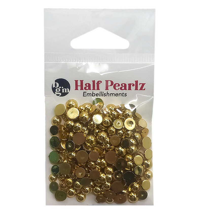 Buttons Galore Flat Back Pearls in AB Finish -  GOLDEN NUGGET - 36 Grams Image