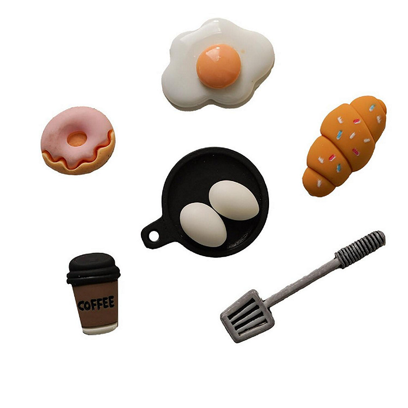 Buttons Galore Flatback Embellishments for Crafts - Breakfast - 21 Pieces Image
