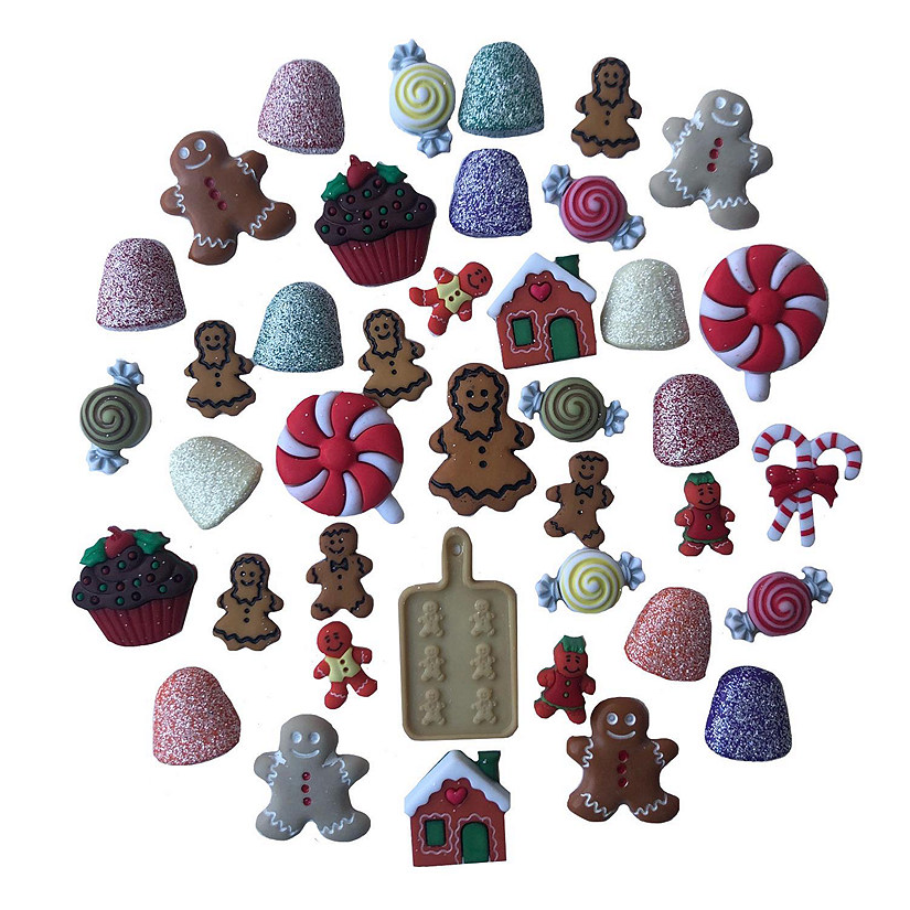 Buttons Galore Gingerbread and Christmas Button Super Value Pack for DIY Craft and Sewing Projects Image