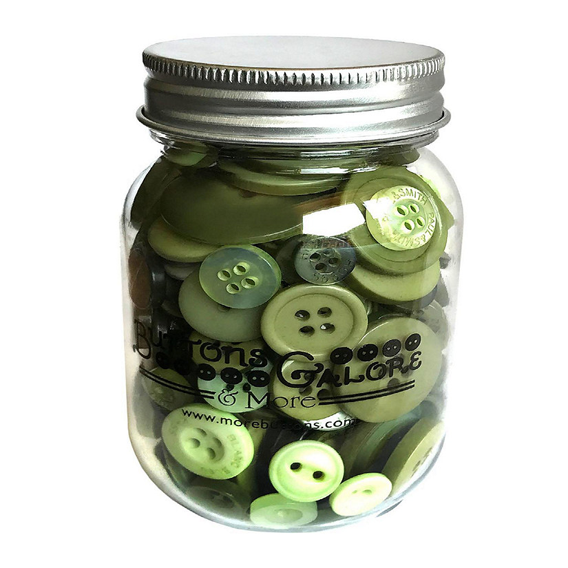 Buttons Galore Leafy Green Craft & Sewing Buttons in Mason Jar - 3.5 oz Image