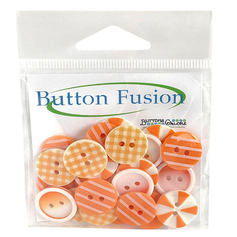 Buttons Galore Printed Craft & Sewing Buttons - Orange Slices - Set of 3 Packs Total 45 Buttons Image