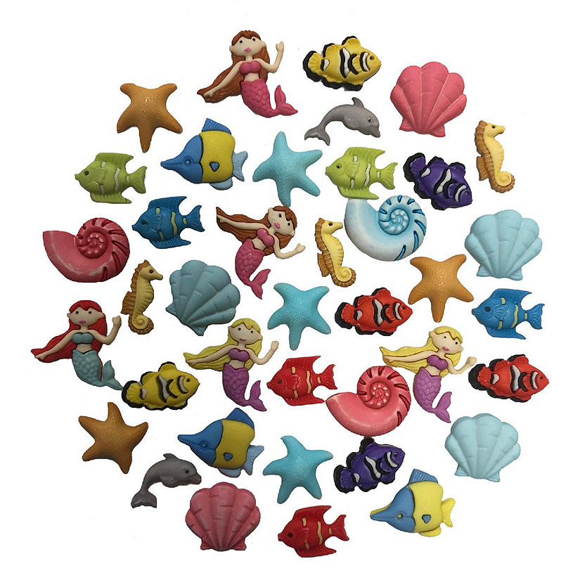 Buttons Galore Under the Sea Assortment Button Super Value Pack for DIY Craft and Sewing Projects - 50 Buttons Image