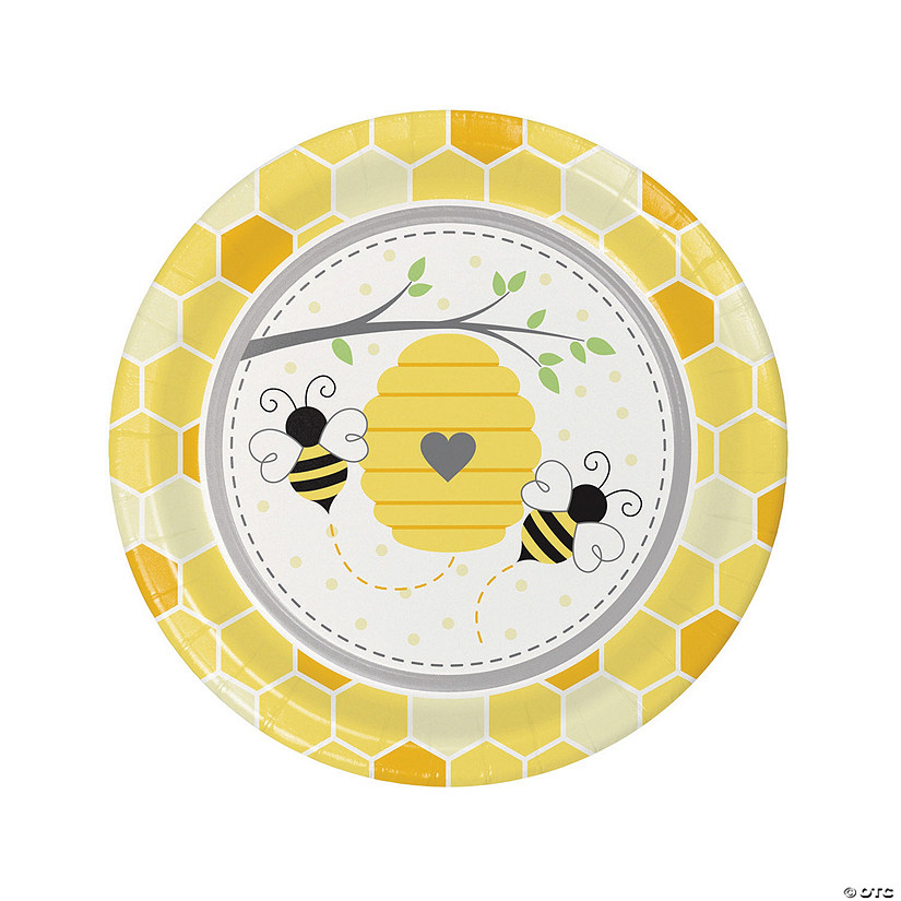 Buzzing Bumblebee Party Paper Dinner Plates - 8 Ct. Image