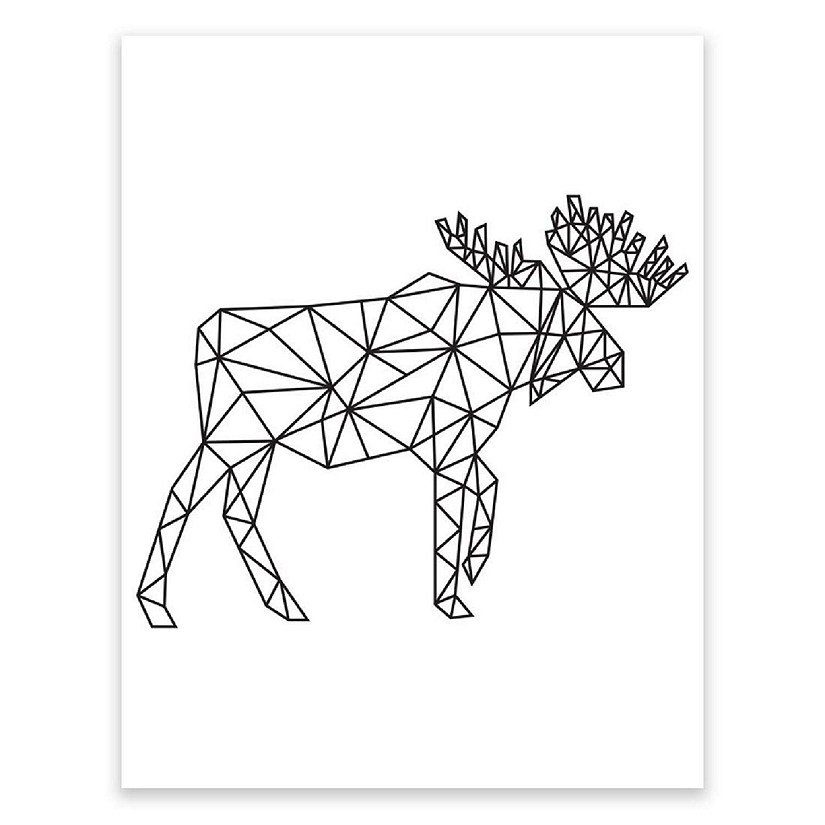 BW Origami Elk Moose 8.5x11 Image