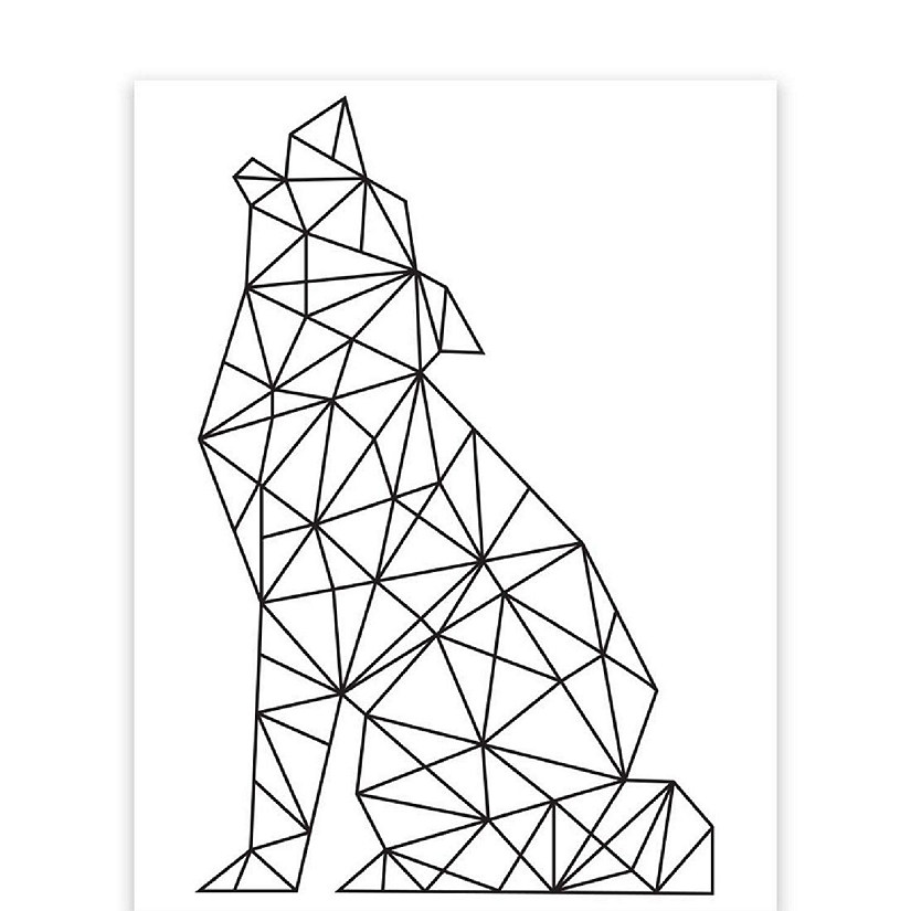 BW Origami Wolf 8.5x11 Image
