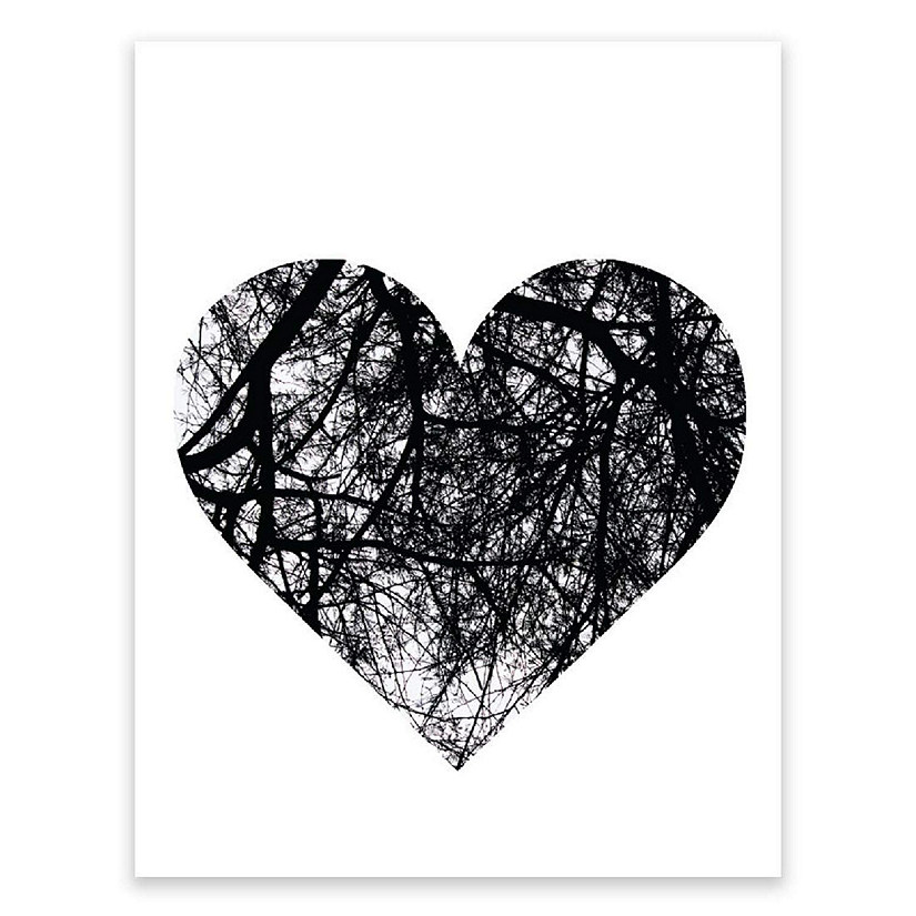 BW Tree Branches Heart 8.5x11 Image
