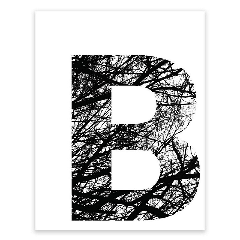 BW Tree Branches Letter B 8.5x11 Image