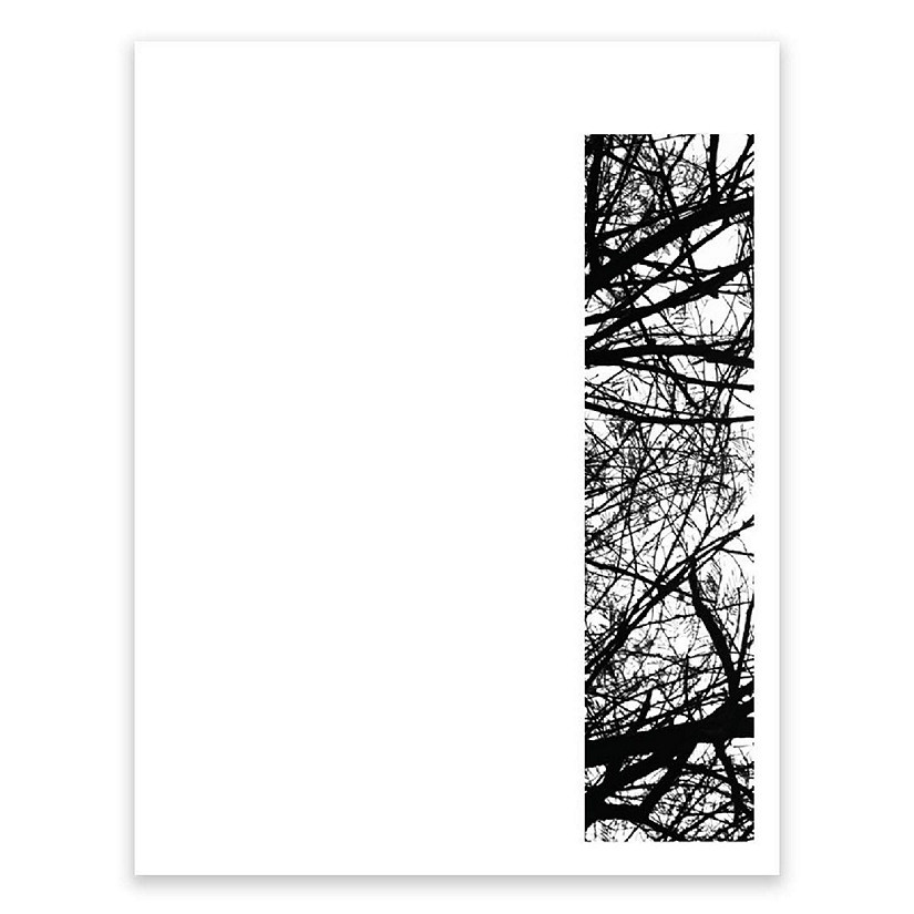 BW Tree Branches Letter I 8.5x11 Image