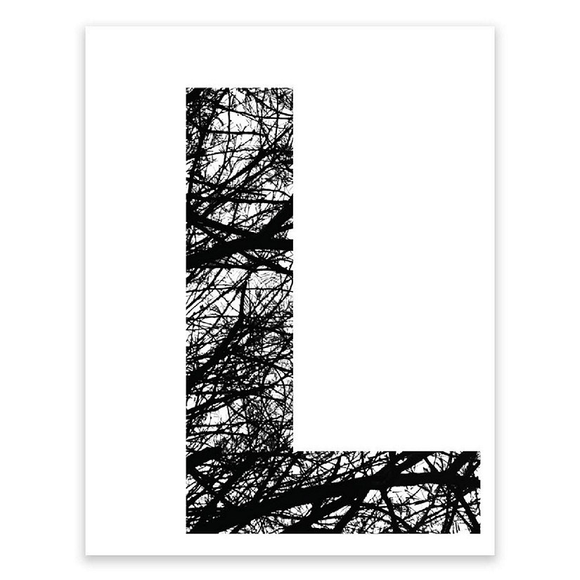 BW Tree Branches Letter L 8.5x11 Image