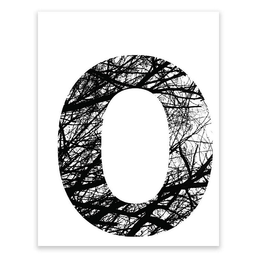 BW Tree Branches Letter O 8.5x11 Image