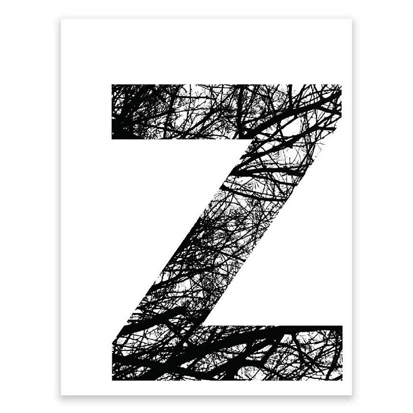 BW Tree Branches Letter Z 8.5x11 Image