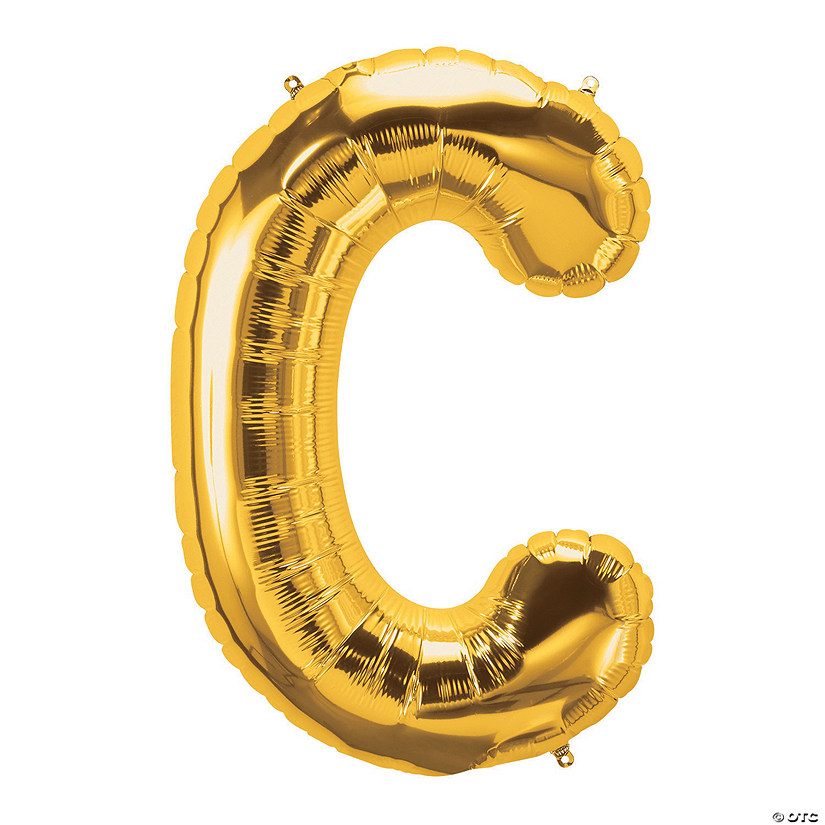 C Gold Letter Mylar Balloon | Oriental Trading