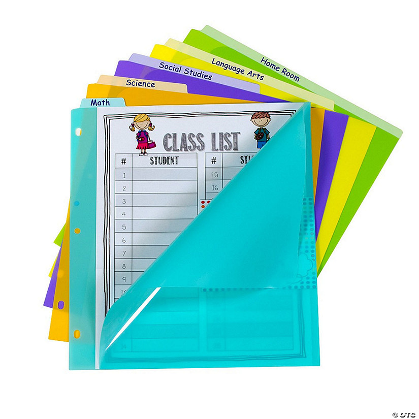 C-Line 5-Tab Index Dividers with Vertical Tab, Bright Color Assortment, 3 Sets Image