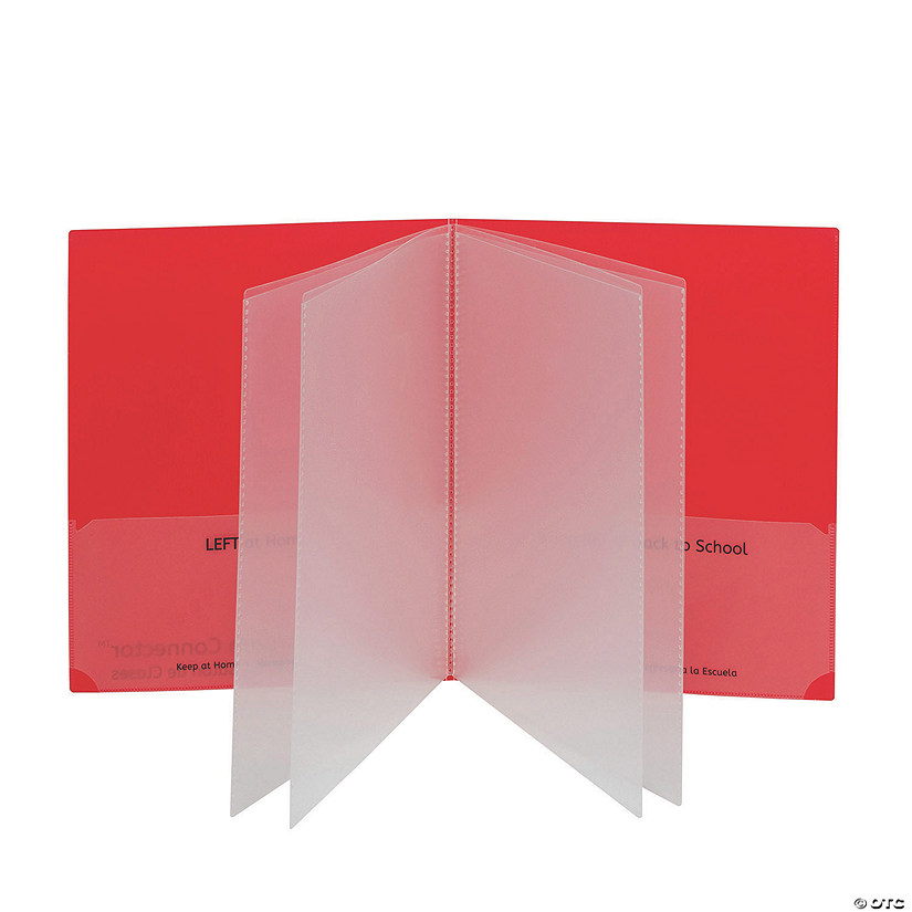 C-Line&amp;#174; Classroom Connector&amp;#8482; Multi-Pocket Folders, Red, Box of 15 Image