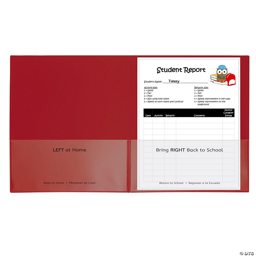 C-Line Classroom Connector School-To-Home Folders, Red, Box of 25 Image