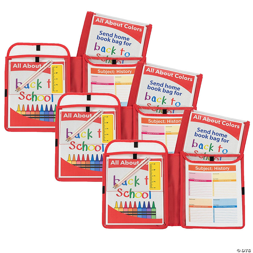 C-Line Homework Connector Folder, Red, Pack of 3 Image