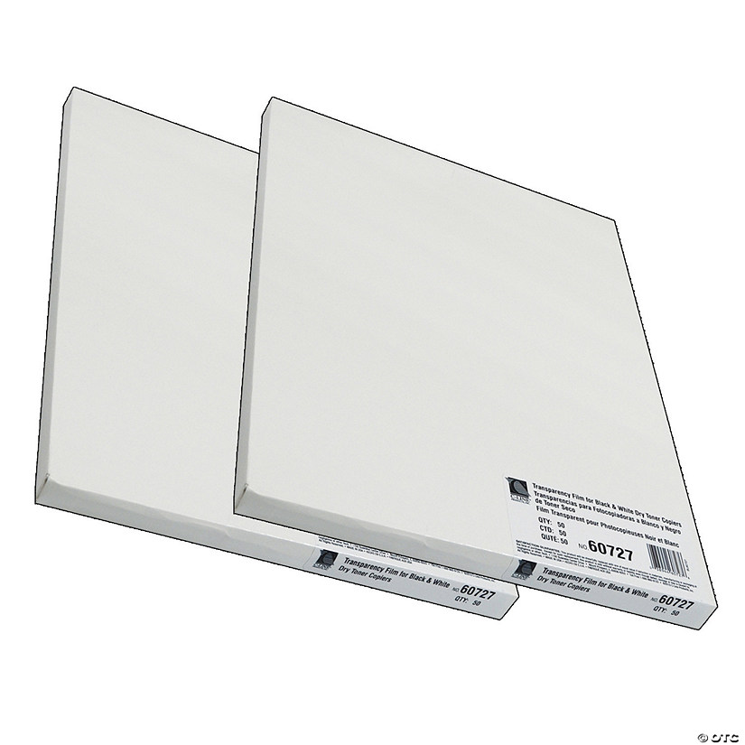 C-Line Plain Paper Copier Transparency Film, Clear, 8 1/2 x 11, 50 Sheets Per Pack, 2 Packs Image