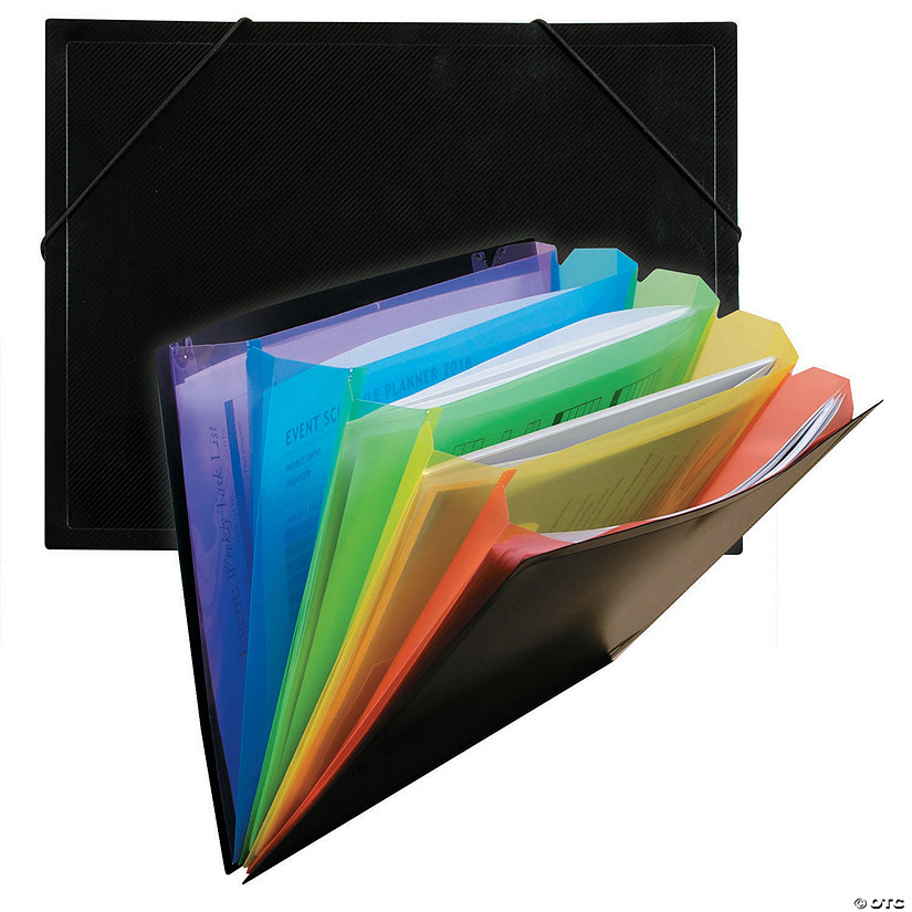 CLine® Rainbow Document Sorter, Black/Multicolor, Set of 6