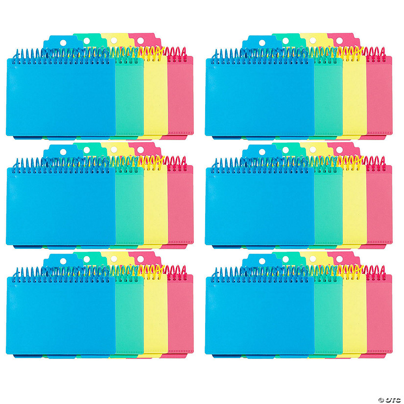 C-Line Spiral Bound Index Cards with Index Tabs, Assorted Tropic Tones, Pack of 6 Image