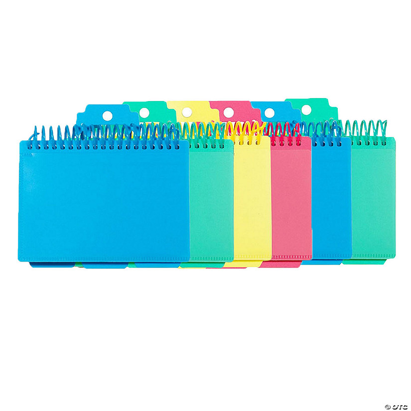 C-Line Spiral Bound Index Cards with Index Tabs, Assorted Tropic Tones, Pack of 6 Image