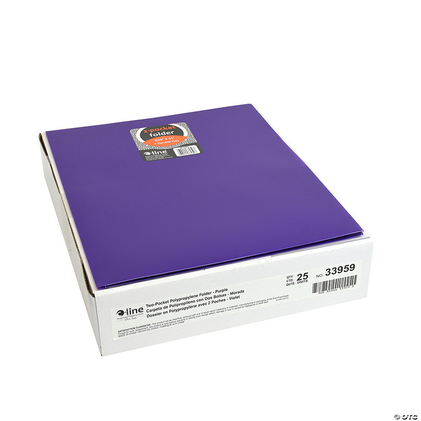 C-Line Two-Pocket Heavyweight Poly Portfolio Folder, Purple, Pack of 25 Image