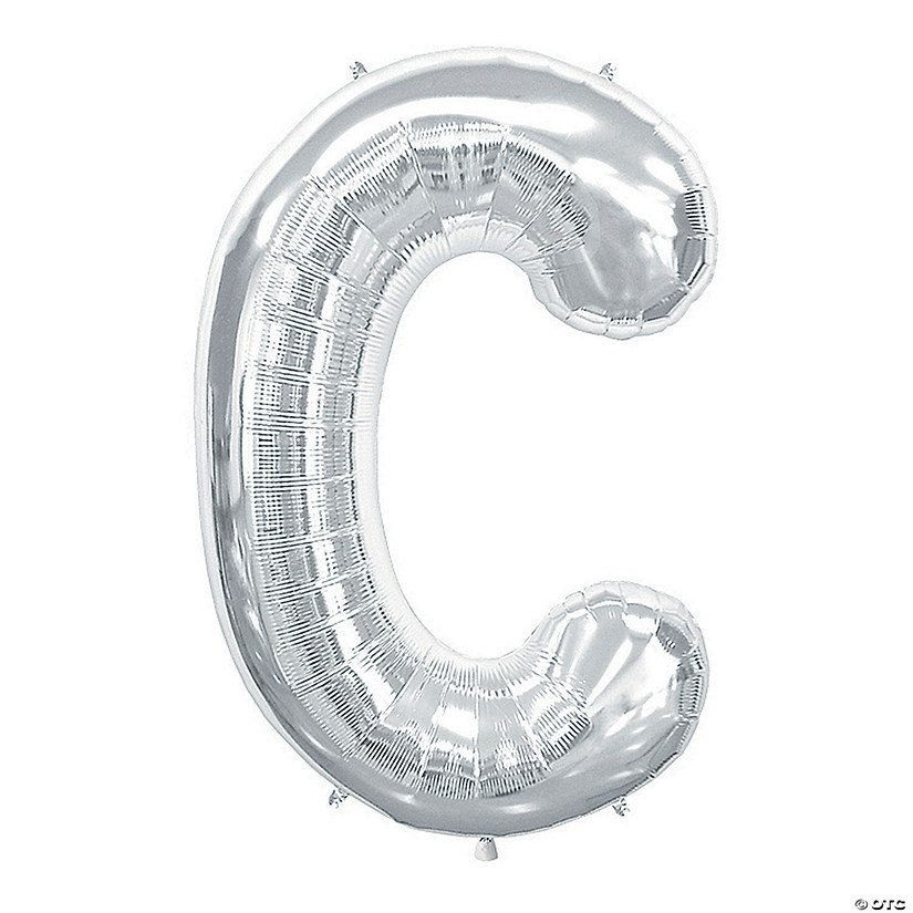 C-Shaped Silver Letter 34" Mylar Balloon Image