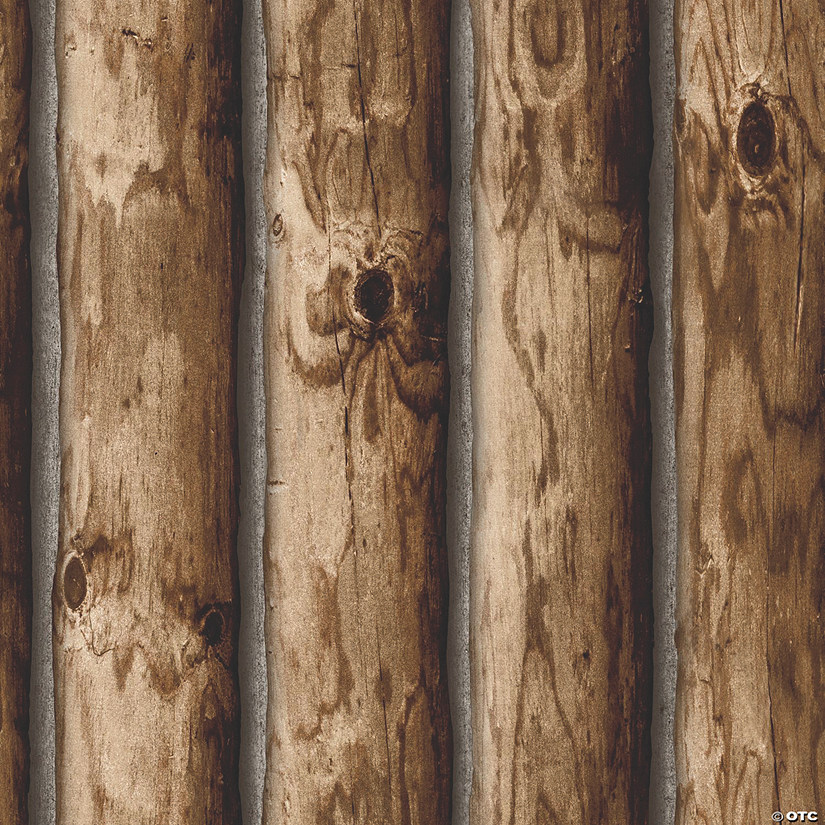 Cabin Logs Peel & Stick Wallpaper Image