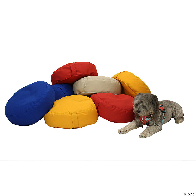 Cabrillo 16" Round Bean Cushions, Dark Red 2-Pack Image
