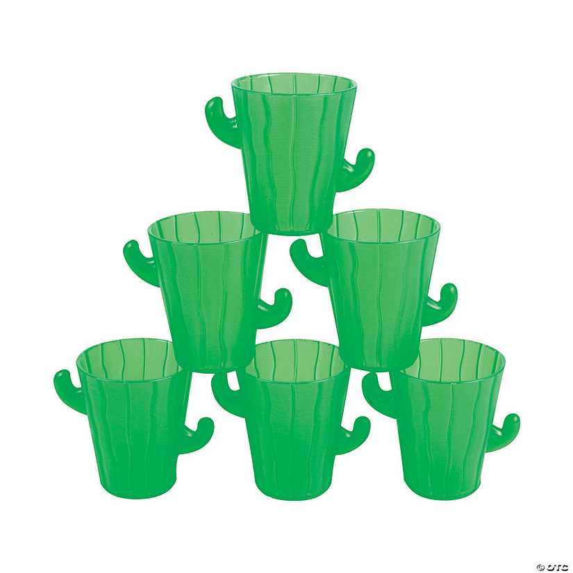 Cactus BPA-Free Plastic Shot Glasses - 12 Ct. Image