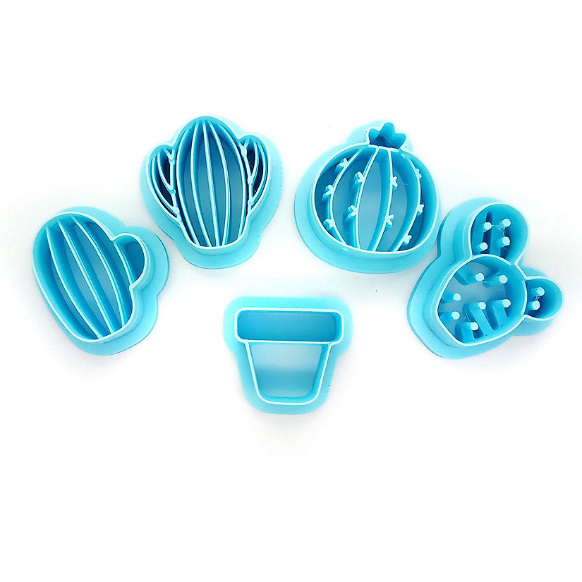 Cactus Clay Cutter Set, 4 Cacti and Pot, 5 pcs Image