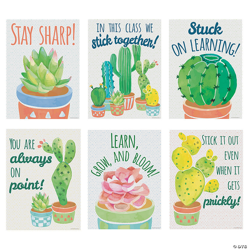 Cactus Motivational Posters - 6 Pc. Image