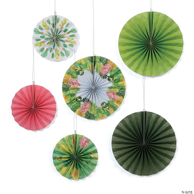 Cactus Shower Hanging Paper Fan Decorations Oriental Trading