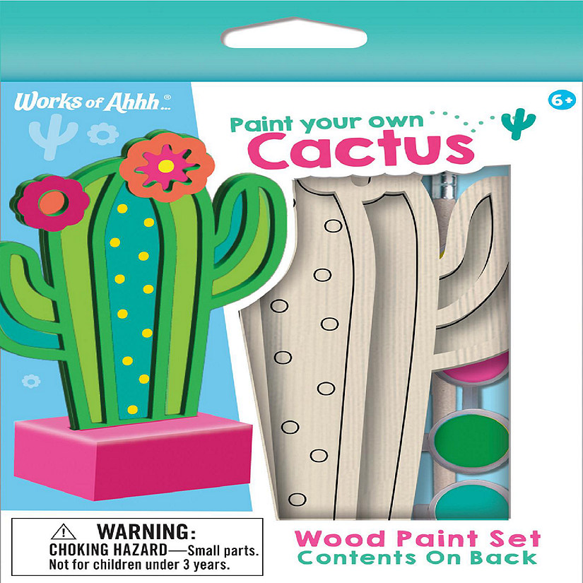 Cactus Wood Craft &amp; Paint Kit Image
