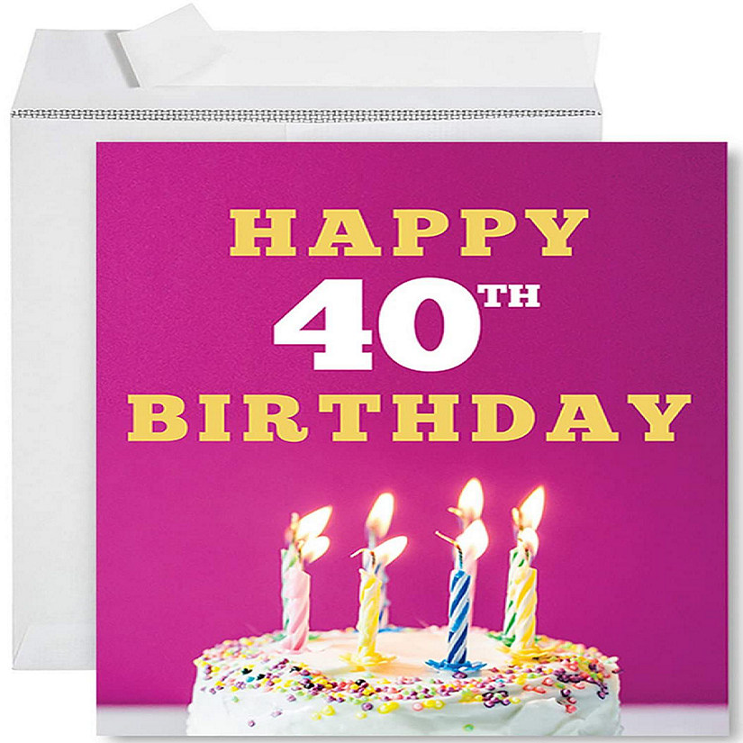Cake Design 40th Jumbo Card 8.5x11IN Image