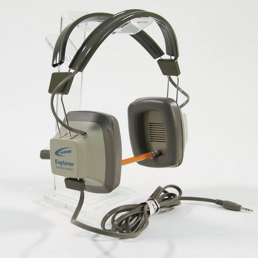 Califone EH-3SV Explorer Binaural Headphones, Light Grey/Beige Image
