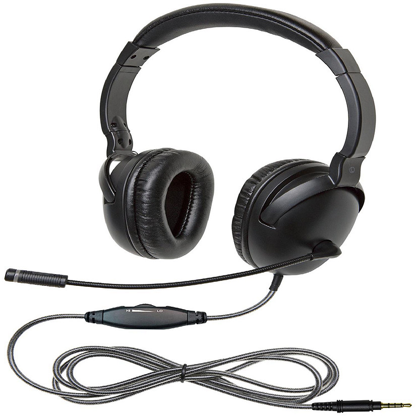 Califone NeoTech Plus 1017MT Premium, Over-Ear Stereo Headset with Gooseneck Microphone, 3.5mm Plug, Black Image