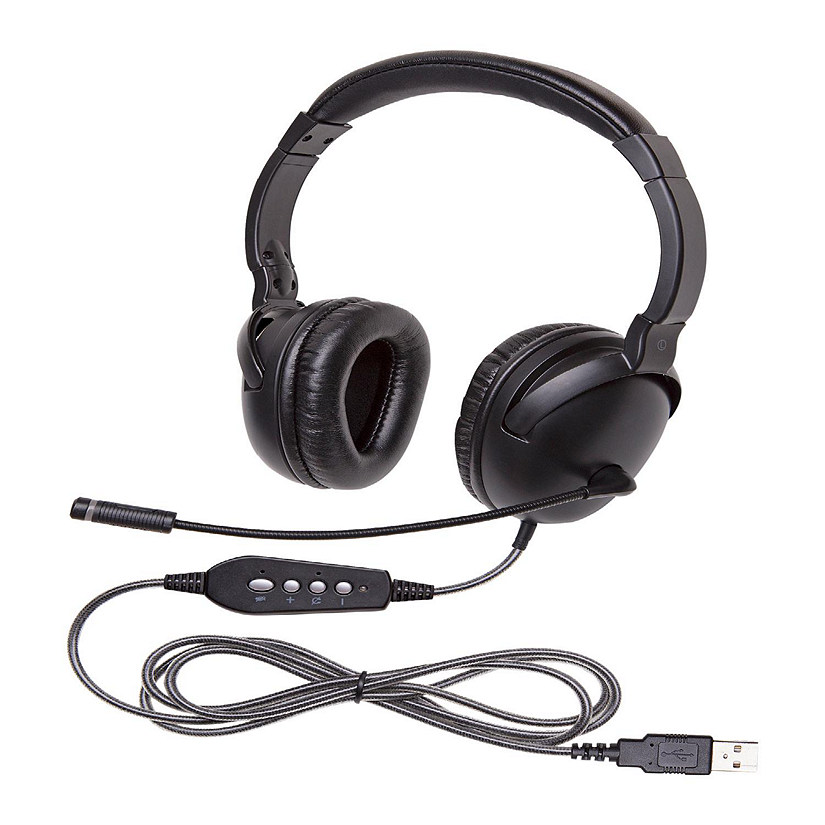 Califone NeoTech Plus 1017MUSB Premium, Over-Ear Stereo Headset with Gooseneck Microphone, USB Plug, Black Image
