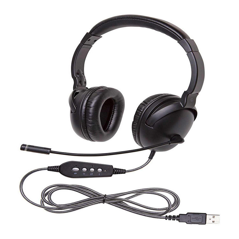 Califone NeoTech Plus 1017MUSB Premium, Over-Ear Stereo Headset with Gooseneck Microphone, USB Plug, Black Image