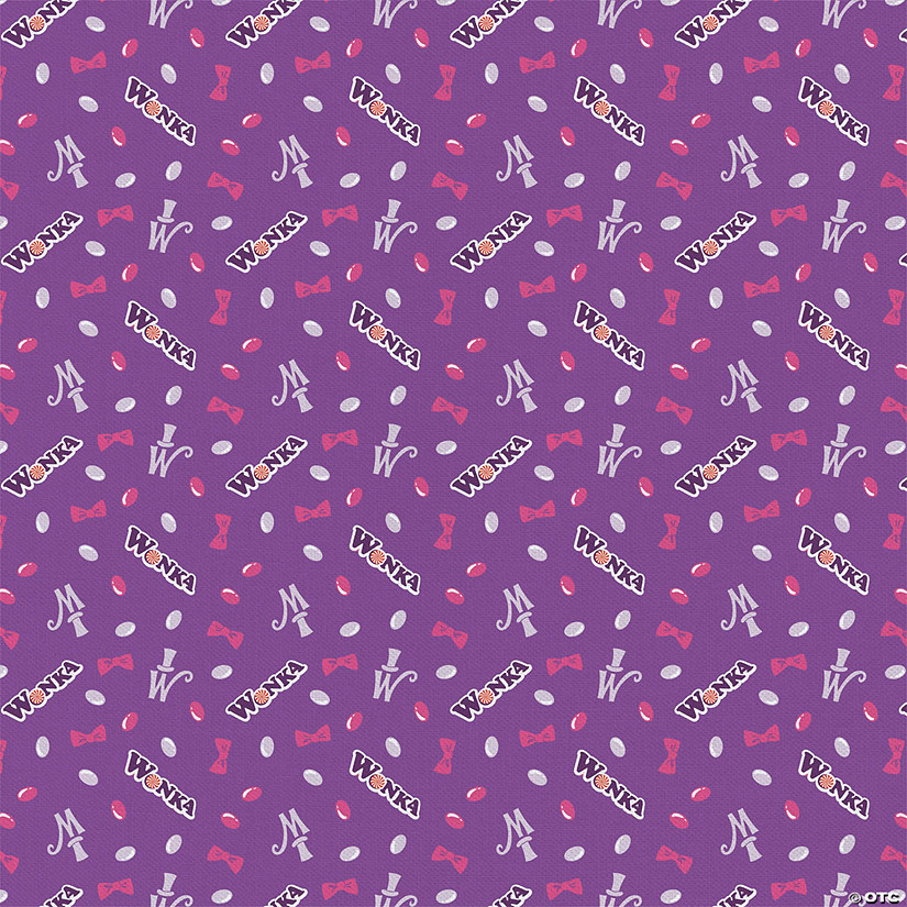Camelot Cotton Fabrics Willy Wonka Precut 2yd Jelly Beans Purple Image