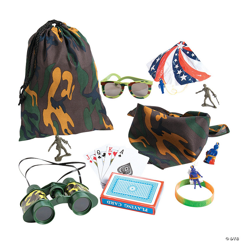 Camouflage Army Pre-Filled Drawstring Goody Bags for 8 Image
