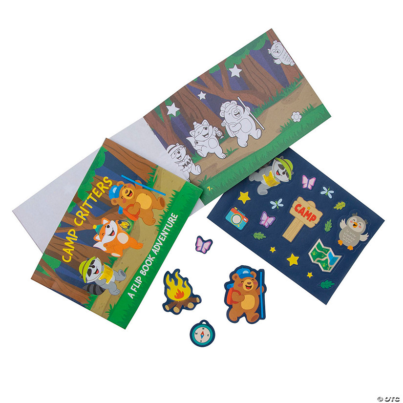 Camp Critters Coloring Flip Books with Stickers - 12 Pc. Image